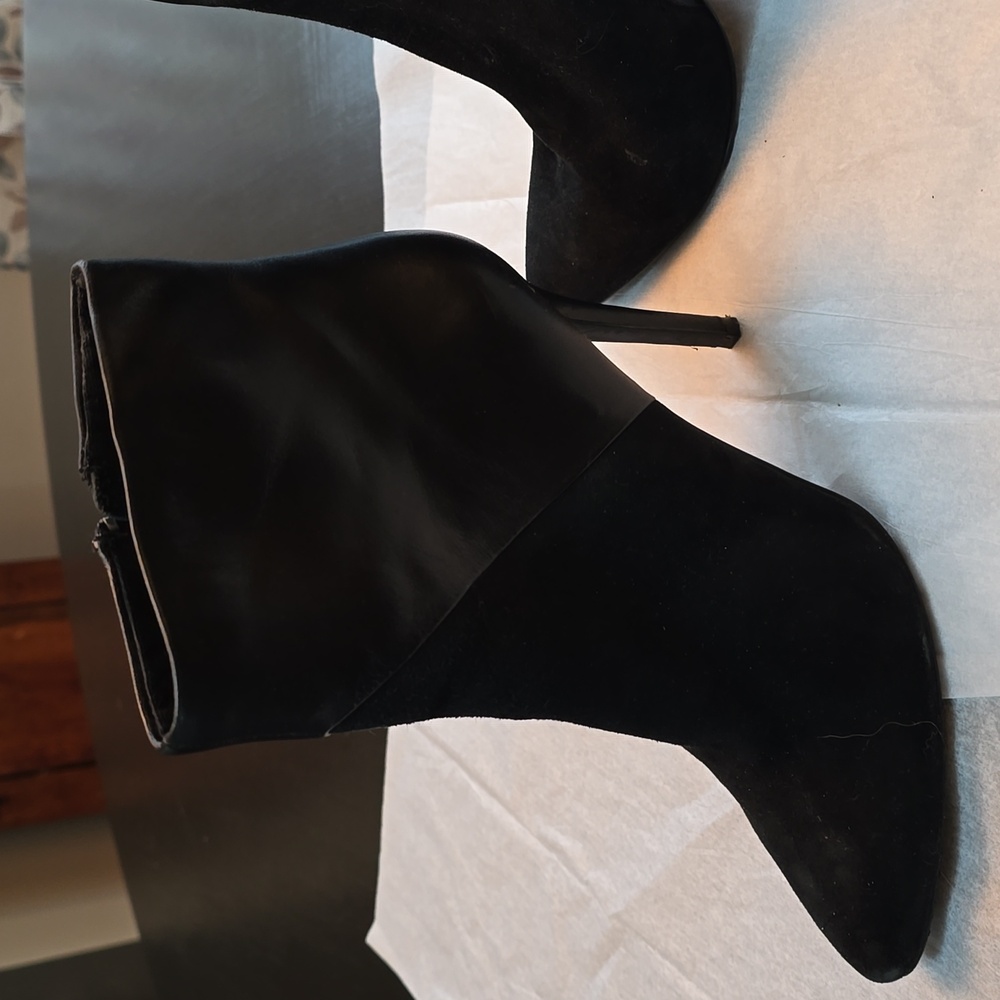 Black suade and leather boots/ booties